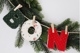 Guirnalda letras de tela "Bon Nadal"