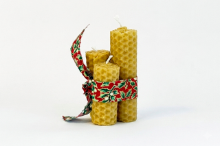 Pack 3 velas Navideñas de cera de abeja